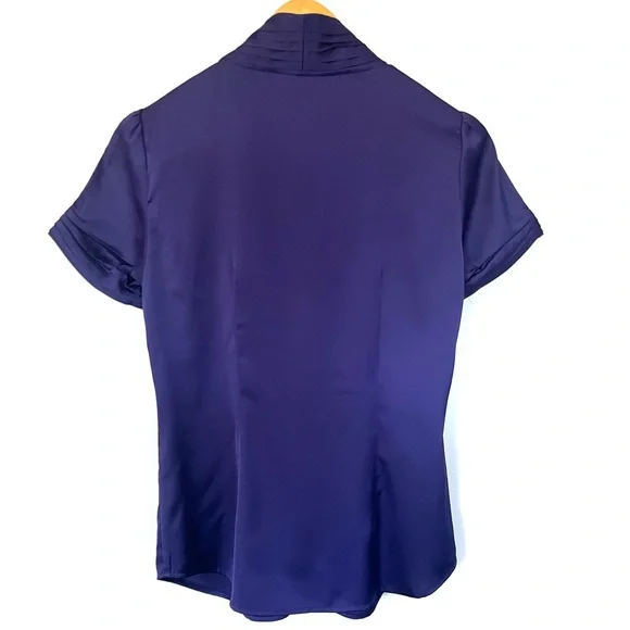 NWT Purple satin bow blouse - Picture 3 of 3